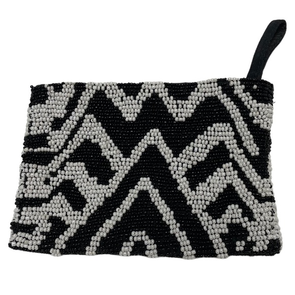Beaded black and white vintage Chico's clutch - Picture 2 of 9
